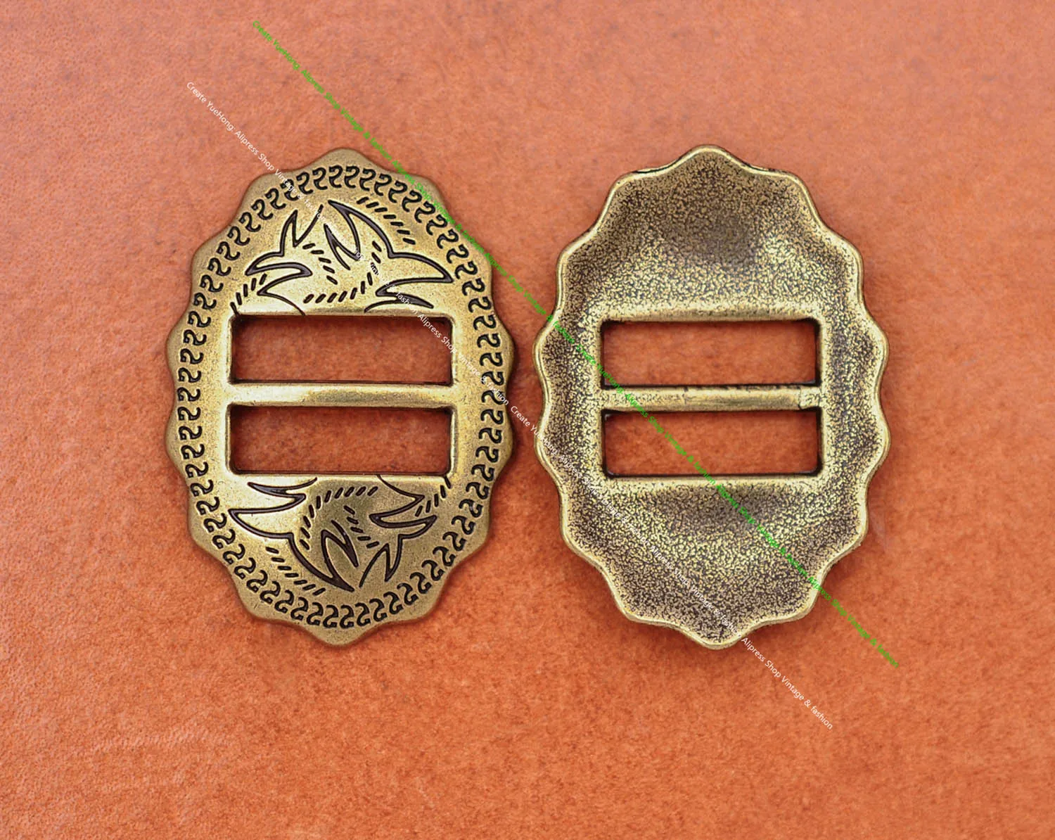 6x 34*24mm Antik Silberbeschichtete Western Cowboy Lederhandwerk Pferdesattel Zaumzeug Kopfstück Hutband Gürtel Geschlitzte Conchos – Detail 18