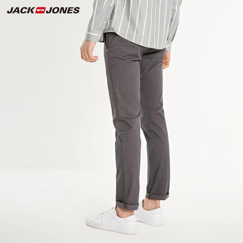 JackJones мужские Умные повседневные однотонные брюки 219114573