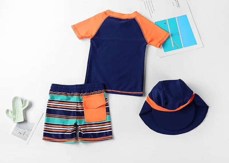 Baby Swimsuit UV Protection Children's Swimwear and Swimming Trunks for Boys 3 Pieces Rash Guard Toddler Boy Bathing Suit Kids