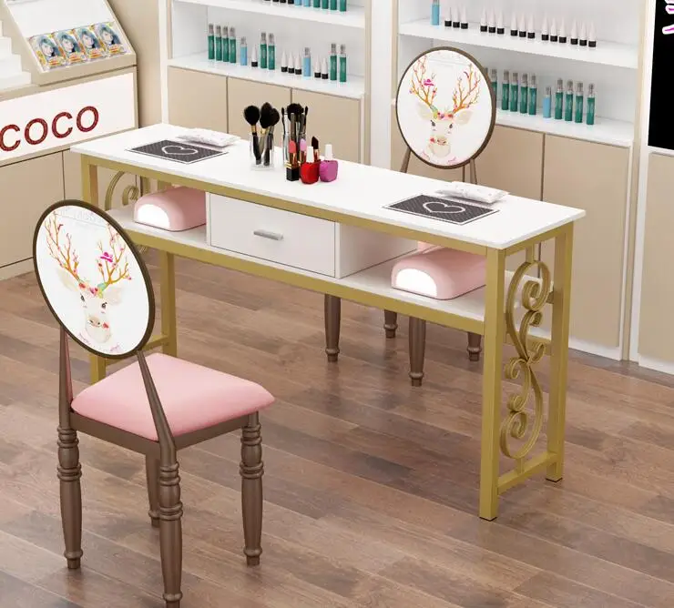 Nail table and Chair Set Nail table single person small special treatment economic chair and stool combination