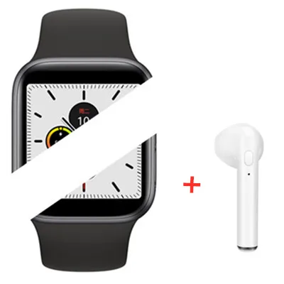Black add headset IWO12 Bluetooth Смарт часы для женщин SmartWatch 44 мм чехол для Apple iOS Android сердечного ритма ЭКГ IP68 Водонепроницаемый IWO11 IWO10 IWO9 - Цвет: Black add headset