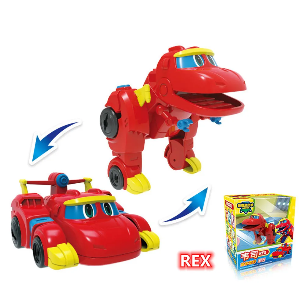 GOGO DINO - Juego De Regalo – 5 Minirobots De Dinosaurio Transformables (REX, TOMO, VIKI, PING, LOCKY) – Modos De Coche, Avión Y Submarino