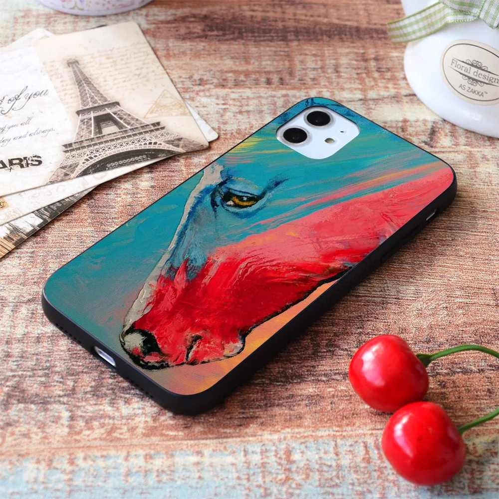Мягкий чехол из ТПУ с рисунком лошади для iPhone | Мобильные телефоны и аксессуары