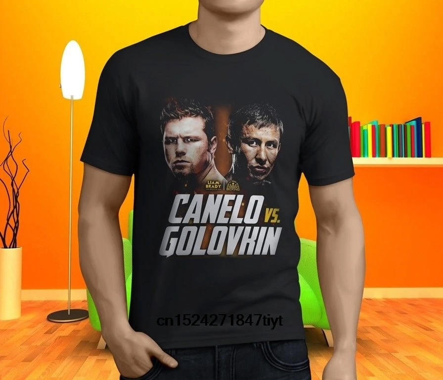 Новые популярные Canelo Vs Golovkin boxinger мужские черные футболки Размер S-3XL |