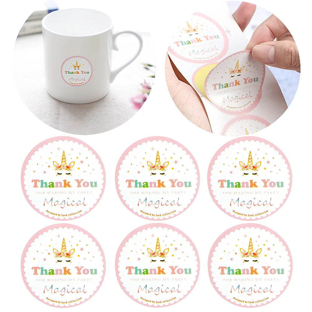 

50Pcs/lot Cute Unicorn "Thank You Magical"Sticker Envelop Sealing Decorative Sticker Funny DIY Scrapbook Gift Packing Sticker