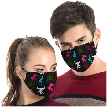 

Unisex Funny Printed Washed And Reused 12PCS Face Mask For Men And Women breathable maske cover mascarillas Face Mouth Mask