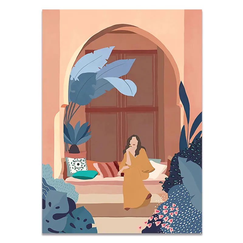 Fashion-Vintage-Girl-Abstract-Figure-Wall-Art-Canvas-Painting-Nordic-Posters-and-Prints-Wall-Pictures-for (10)