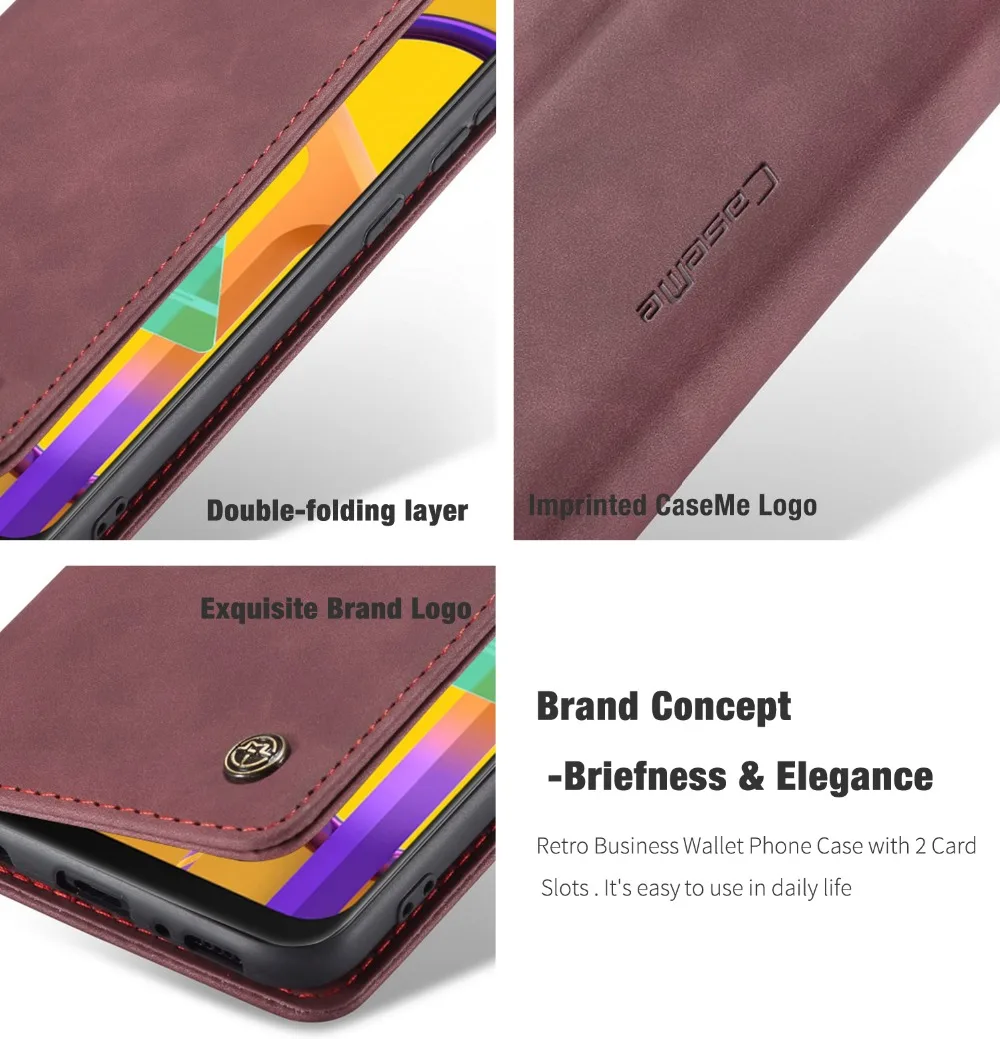 CaseMe Luxury Magnetic Retro Card Slot Stand Flip Cover For Samsung Galaxy M30S M21 Leather Wallet Case For Samsung M31 (17)