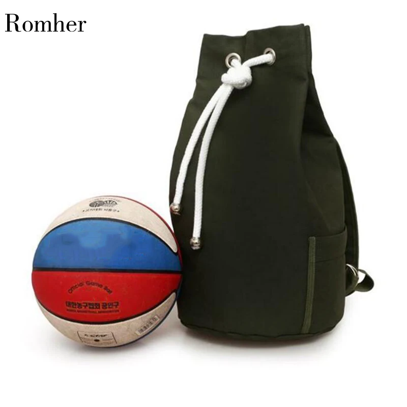 

Romher New Large Capacity Sport Gym Bags Women Fitness Bag Canvas Drawstring Gym Backpack Canvas Bucket Bag Backpack Sport