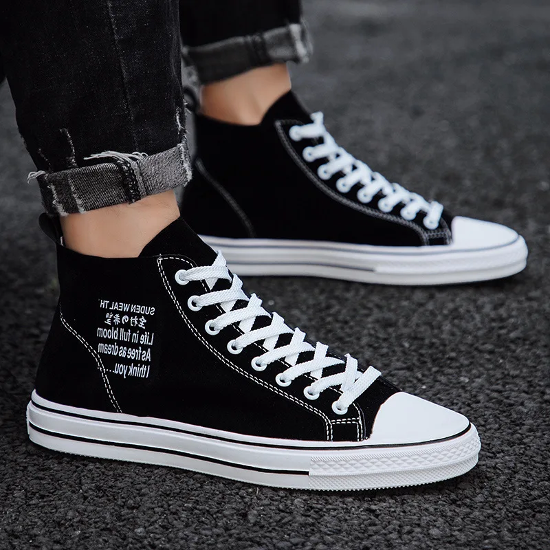 

2019 Paragraph Four Seasons Hight-top Canvas Shoes Men's Trend Hip Hop Board Shoes Village of Hope Street Youth Shoes Versatile