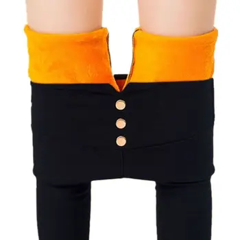 

FSDKFAA New Winter Warm Women Pants Black High Waist Pencil Pants Elastic Button Female Skinny Pants Sexy Female Trousers S-2XL