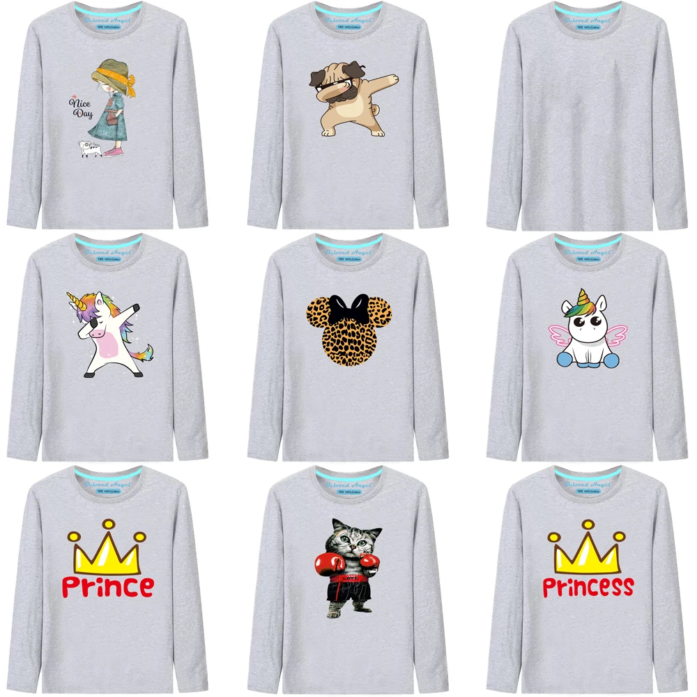 

Boys Girls Cartoon Print T-shirts Cute Kids Tshirt Girls New Christmas Tees Tops Clothing Children Cartoon Casual Long Sleeve