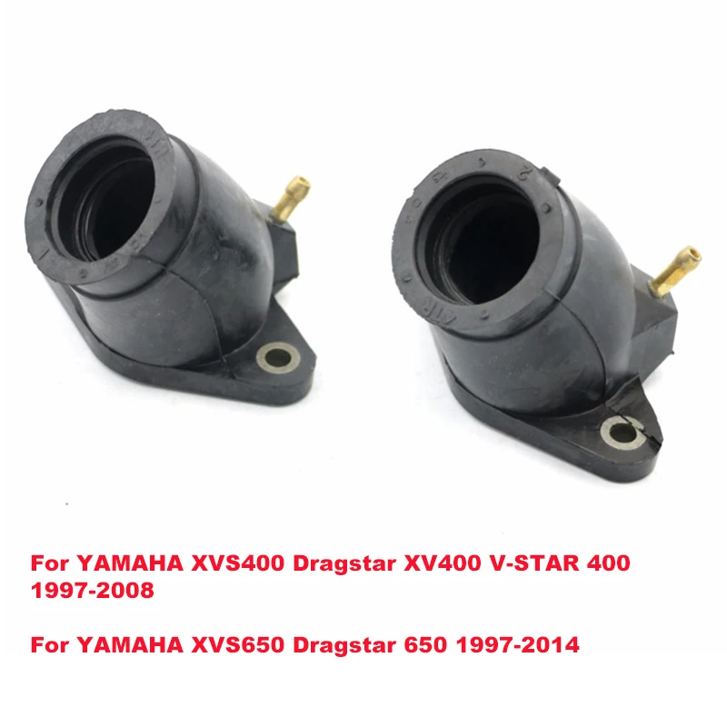 2Pcs Motorcycle Carburetor Intake Manifold Adapter For Yamaha XVS400 XV400 1997-2008 XVS650 1997-2014 Drag star / V-star 400 650