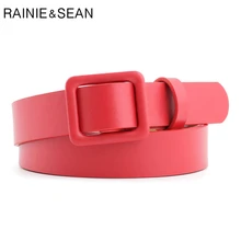 

Red Women Belt No Holes Waist Belt Female Solid Solid Red Black Camel White Girls Belt Fashion Accessories