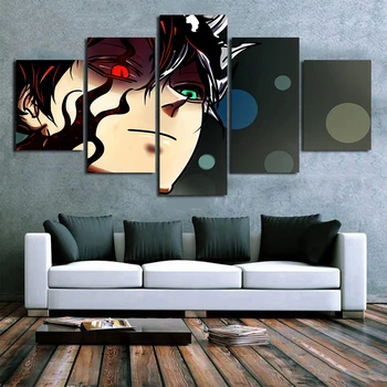 

Wall Art Home Decor 5 Pieces Canvas Painting Anime Modern Picture Hd Print Cartoon Black Clover Modular Poster For Living Room