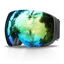 Findway Ski Goggles Snowboard Snow Goggles Magnetic Interchangeable Dual Lens Extra Large OTG Design for Women Men Youth Adult
