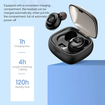 

TWS Bluetooth 5.0 Wireless Headphones Mini Smart In-Ear Headset with Mic Pick Up Automatic Pairing Earbuds