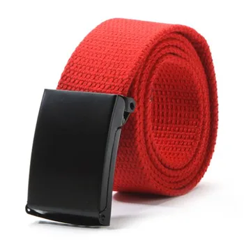 

Casual Unisex Men Waist Belt Waistband Plain Webbing Canvas Belt Strap Belts
