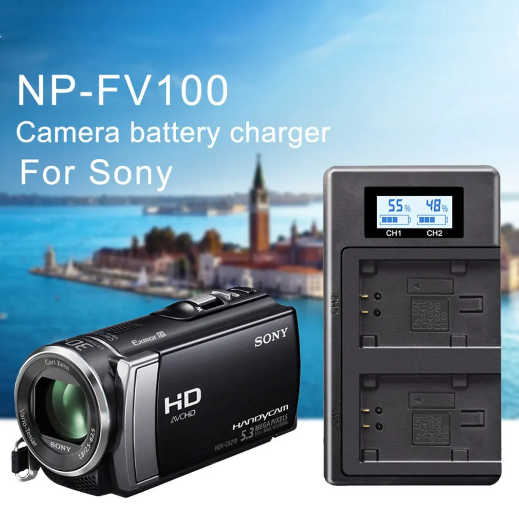 Прочный ЖК-Смарт Цифровое зарядное устройство NP-FH70 может заряжаться FV90 FV70 FH100 FV100 FH50 цифровой дисплей зарядное устройство 5 В