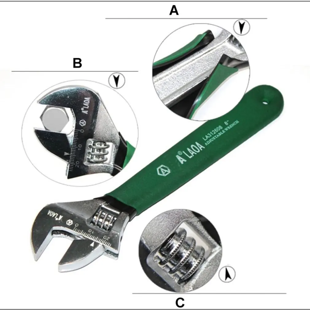 LAOA " /8"/1" /12" антискользящий универсальный гаечный ключ регулируемый гаечный ключ регулировщик гаечных ключей со шкала из нержавеющей стали ключ