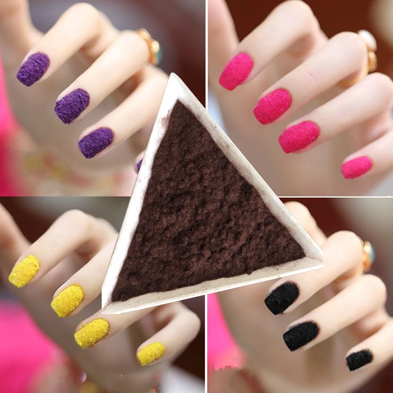 10ML/Bottle Nail Flocking Black Velvet Powder Dust Cashmere Nail Art 17 Colors to Chose