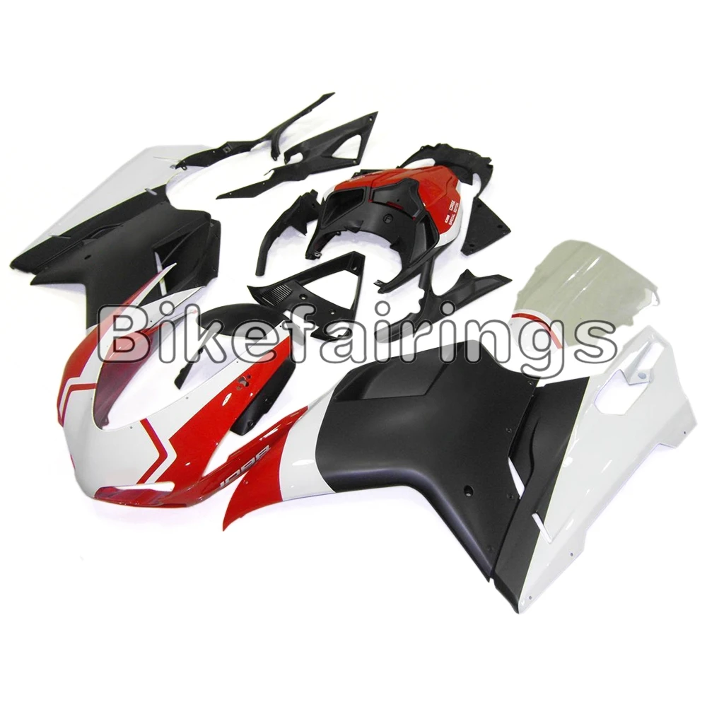 Sportbike Обтекатели для поездок на мотоцикле Ducati 1098/848/1198 год 2007 2008 2009 2010 2011 2012 велосипед обтекатель, цвет красный, белый и черный матовый верхний корпус