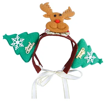 

Pet Cat Dog Christmas Headwear Hats Halloween Headdress Variety of Cosplay Pet Headgear Elk Snowman Crown Hoop Cat Accessories