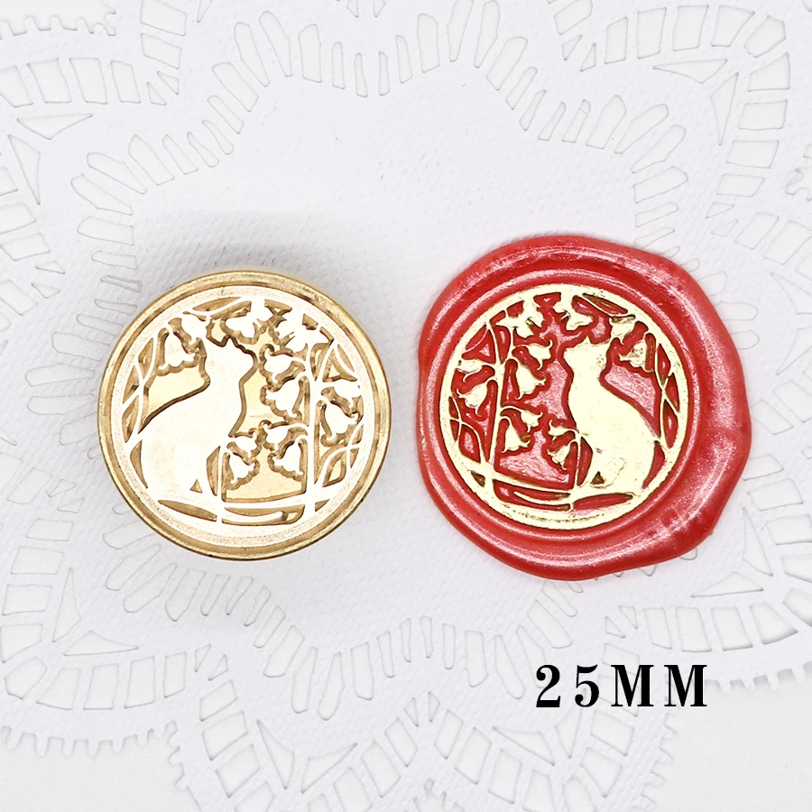 Cute Cat Wax Seal Stamp Retro Sealing Stamp Head for Wedding Invitation Gift Packaging Cards Envelope Scrapbooking