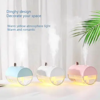 

250ml Cute Mini Boat Shape Electric Air Humidifier USB Aromatherapy Diffuser with LED Night Light Mist Maker for Home Office