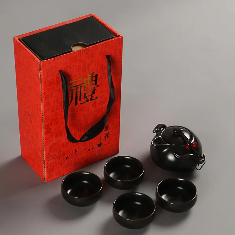 Chinese Tea Gift Travel Tea Set Kung Fu Set Portable Teapot Porcelain Teaset Gaiwan Cups of Ceremony Tool