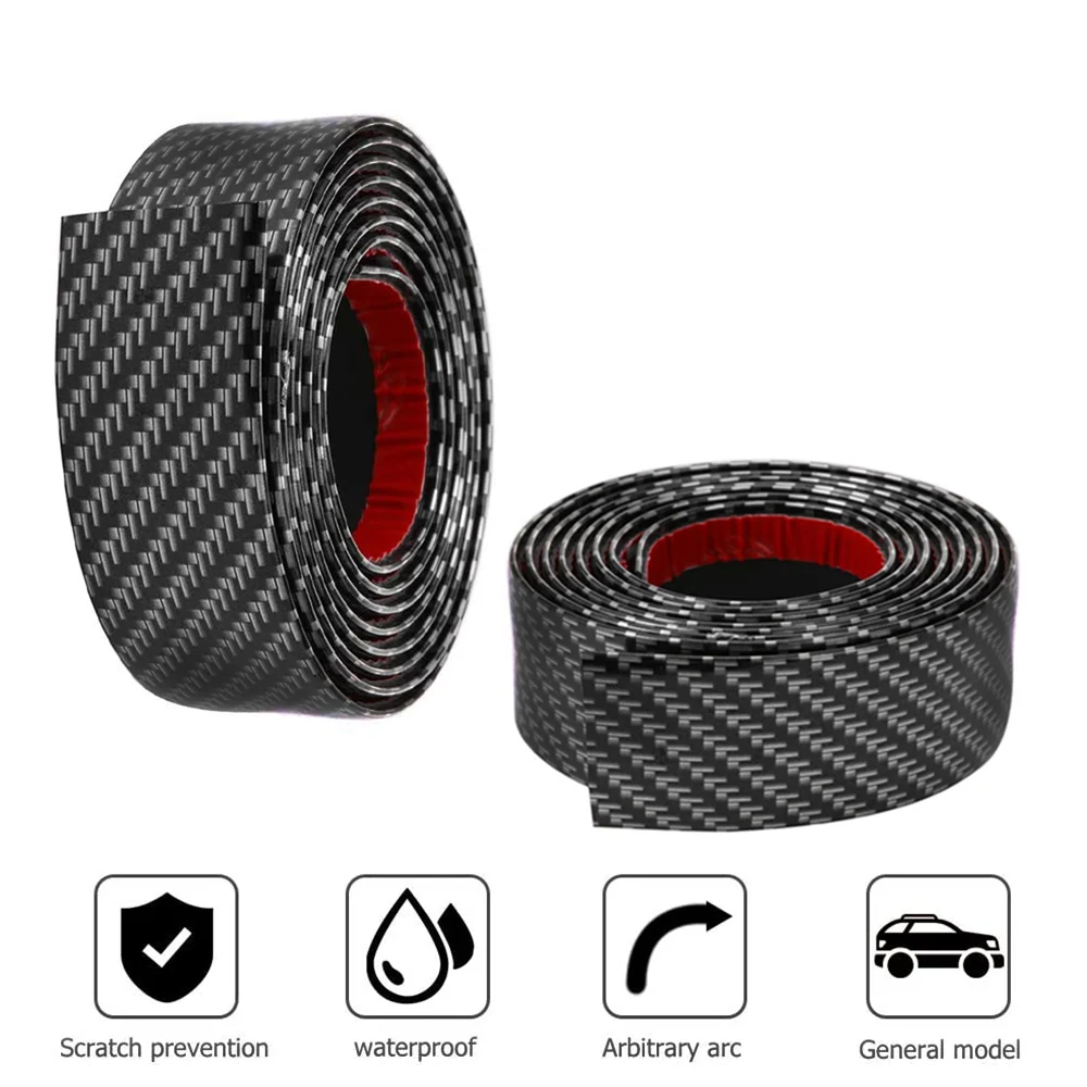 

Carbon Fiber Rubber Car Bumper Door Guard Rear Bumper Guard Scratch Scratch Protection Strip Soft DIY Door Sill Protector Edge
