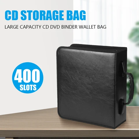Capacity Portable Zipper PU Leather CD DVD Wallet Holder Bag Album Disc Organizer Media Storage Case For 400 / 520 discs
