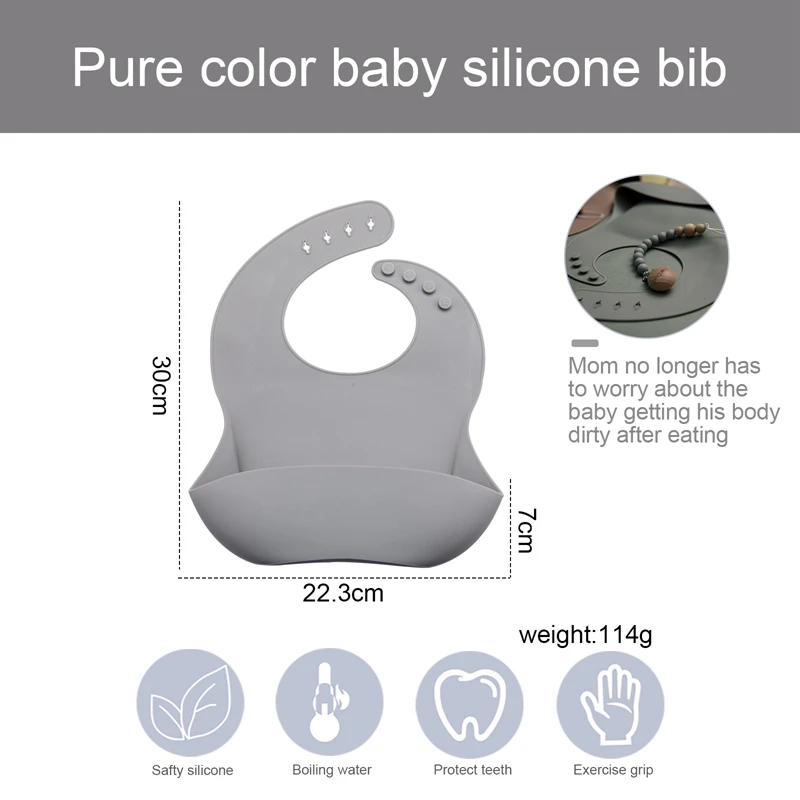 Fashionable Silicone Baby Bib Waterproof Baby Adjustable Feeding Bibs Newborn Feeding Burp Cloth Drooling Scarf Baby Product