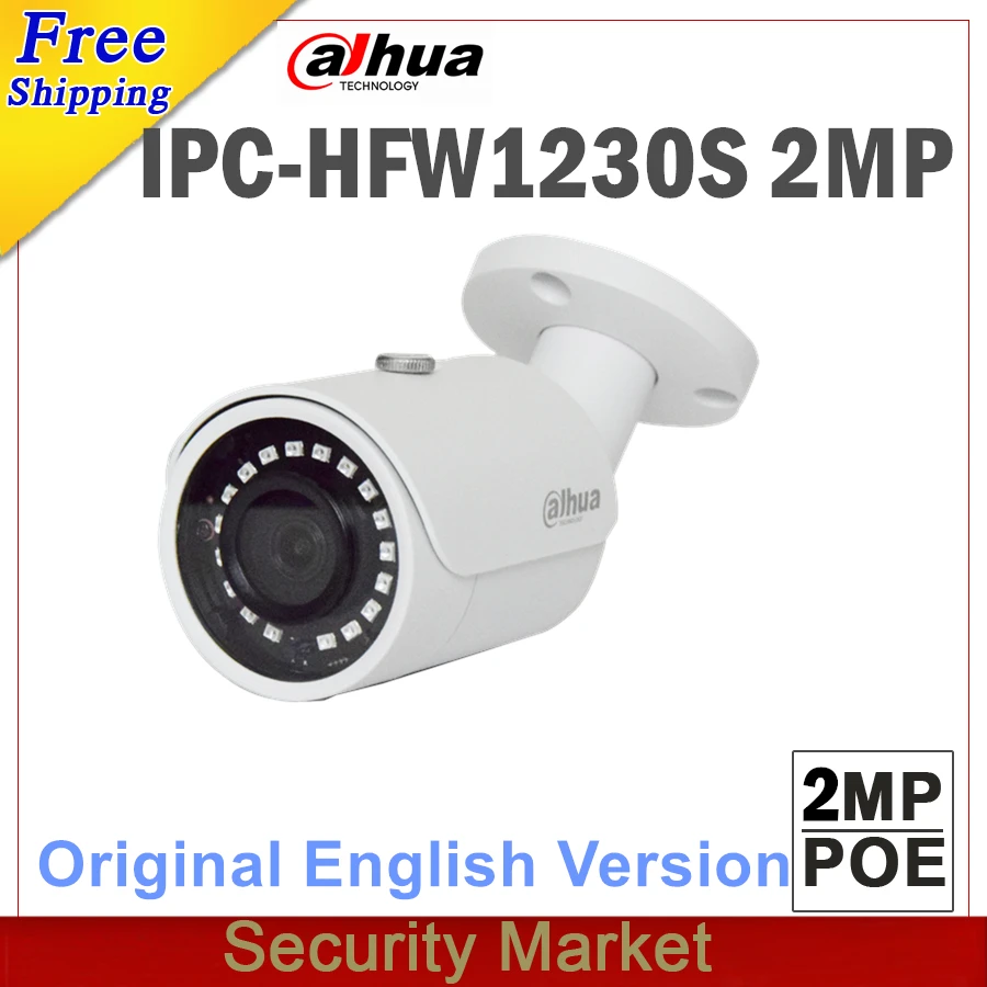 Оригинал dahua английская версия IPC HFW1230S 2MP круглые сетевые мини Камера IP CCTV камера с
