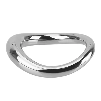 Stainless Steel Metal Scrotum Stretcher Penis Bondage Lock Delay Ejaculation Cock Ring Erotic Sex Toys for Men 4