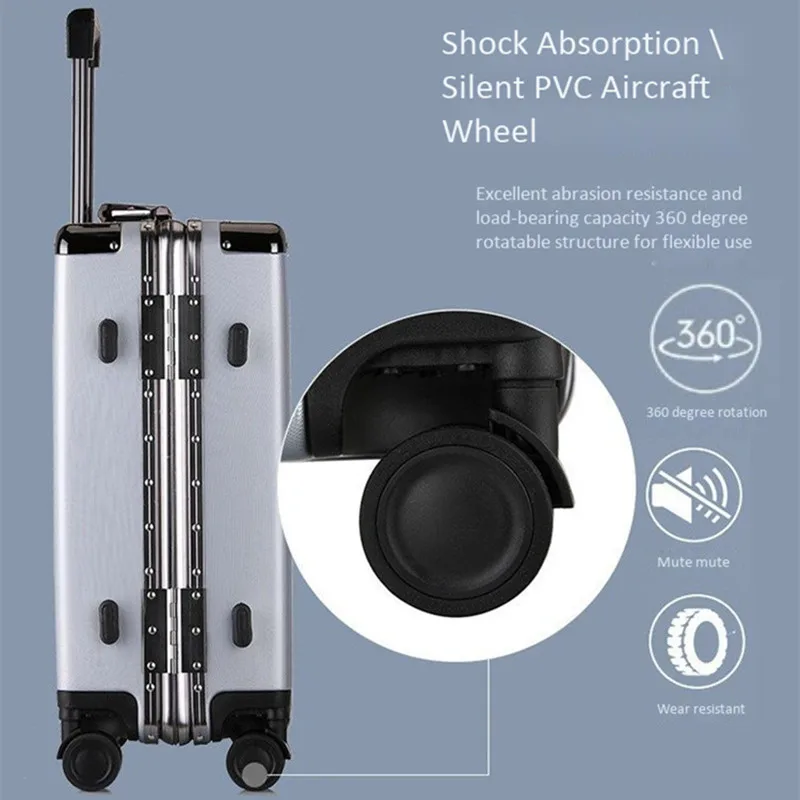 Baggage 20 24 Inch men luggage sets bag trolley suitcase rolling spinner wheels pull rod woman men aluminum frame traveller case