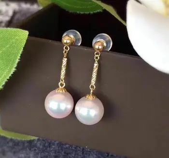 

gorgeous pair of south sea round 10-11mm white pearl earring 18k