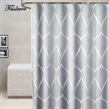 

FSISLOVER Casual Pattern Bath curtain Waterproof Shower Curtains Geometric Bath Screen Printed Curtain for Bathroom Gift Navidad