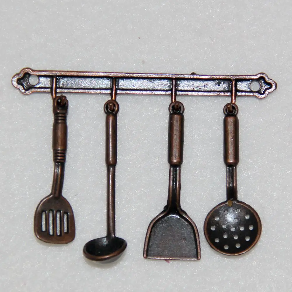 

1/12 Kitchenware Cookware Set for Dolls House Miniature Metal Kitchenware for Kitchen Pretend Play Game Cooking Cookware Toy