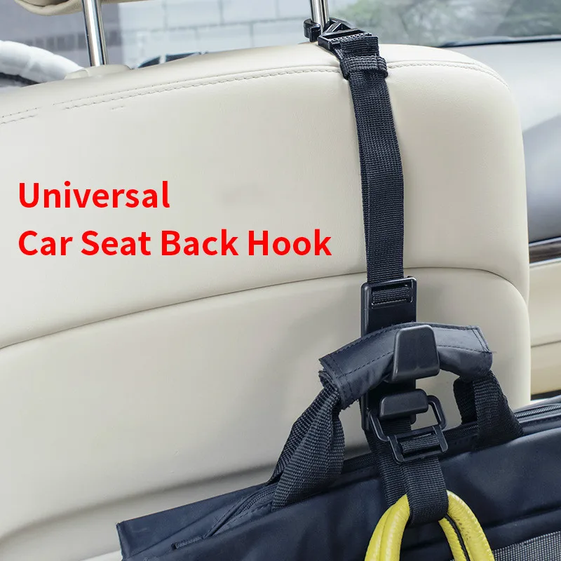 1x Car Seat Headrest Bar Hook Bag Hanger Bag Organizer Holder Clip Accessories 