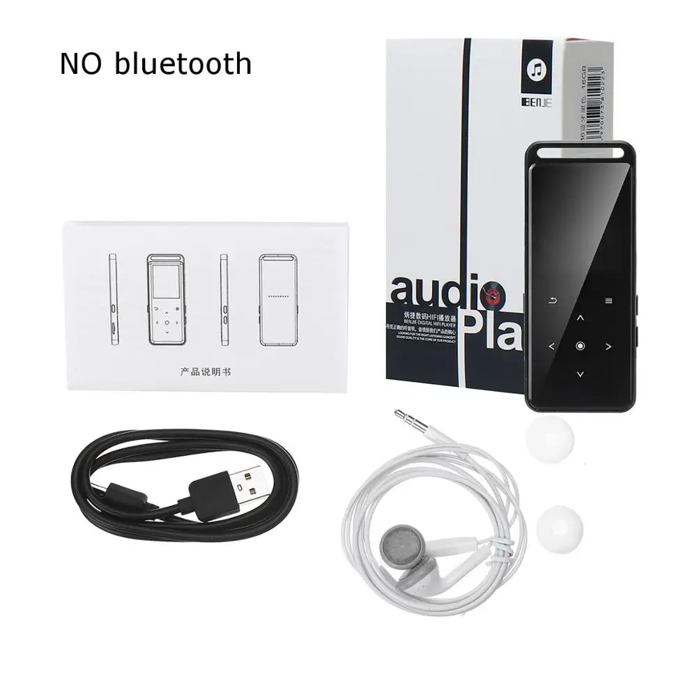 without bluetooth 16 Гб bluetooth MP3 плеер наушники HiFi fm радио мини USB mp3 спортивные MP 4 HiFi портативные музыкальные плееры диктофон - Цвет: without bluetooth