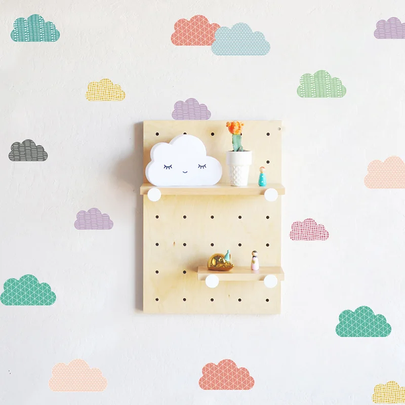 

Colored Clouds Wall Decals Floating in Wall Decor Waterproof Detachable House Decoration Kitchen Toilet Bathroom Fridge Sticker