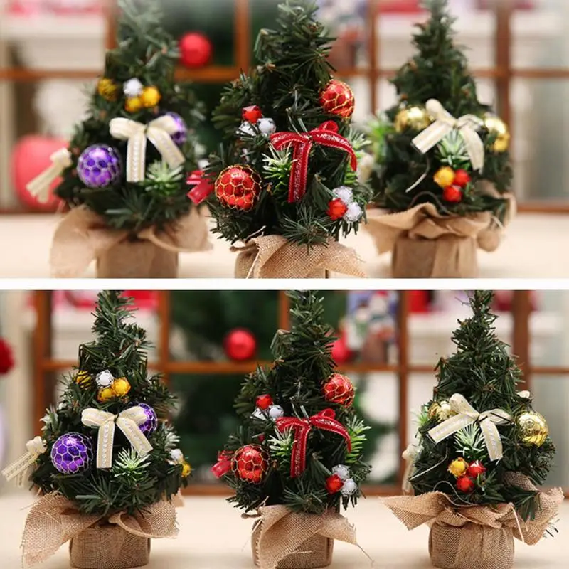 

22cm Miniature Christmas Tree Artificial Tabletop Tree Mini Christmas Tree Room Home Christmas Decoration Accessories