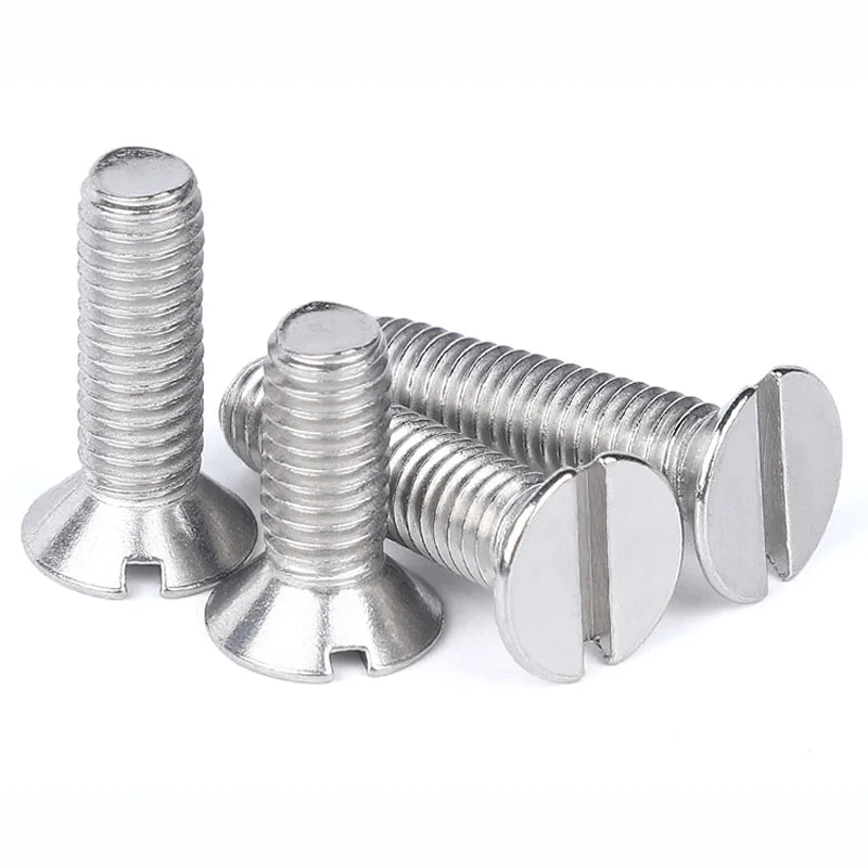 

304 Stainless Steel Slotted Machine Screws with Flat End Tightening Fastening Straight Screw M1.6 M2 M2.5 M3 M4 M5 M6
