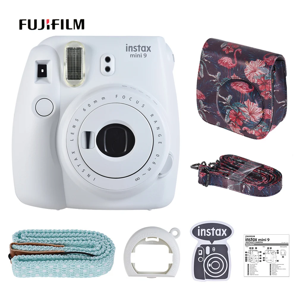 Белая пленка для Fuji Instax Мини 9 Фотоаппарат моментальной печати зеленый пленочная камера с зеркало для селфи+ 20 Вт, 30 Вт/60 мгновенный белую пленку Фотобумага+ Камера сумка - Цвет: Option 5