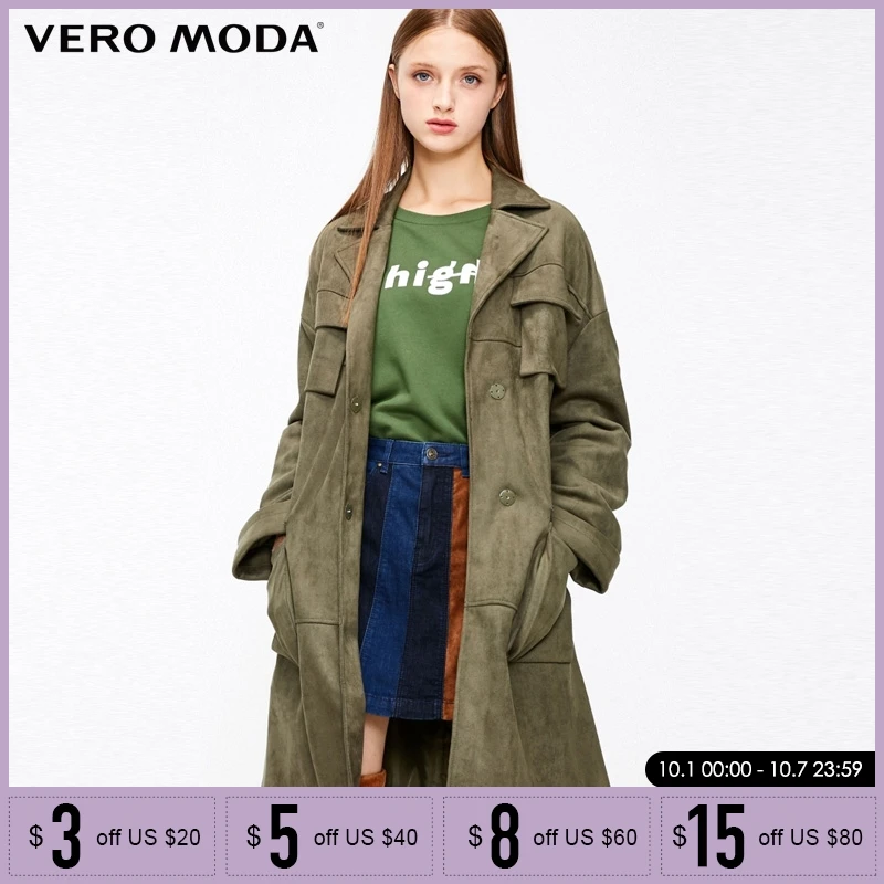 

Vero Moda Multiple Pockets Concealed Buttons Pure Color Trench Coat Jacket| 318409514