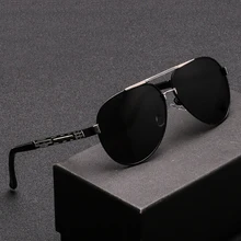 Мужские поляризованные солнцезащитные очки для вождения зеркальная металлическая оправа классические простые Стильные очки