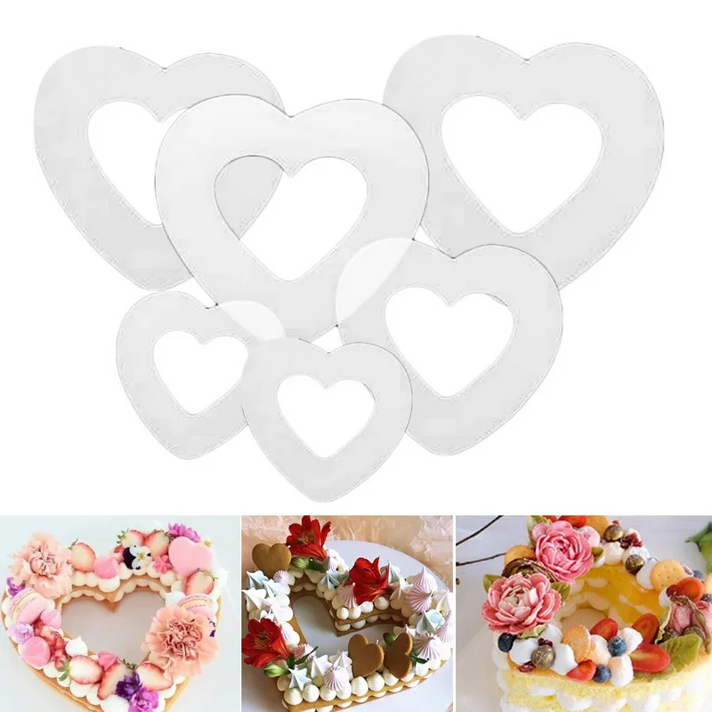 Heart Shape Cake Mold Stencils Maker Plastic Decorating Tools For DIY Wedding Birthday Anniversary Baking Accessories | Дом и сад