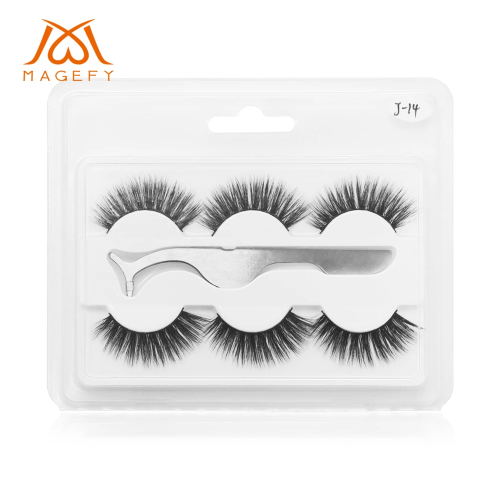 3 pairs style-J14 MAGEFY 3/7/9/10 пар 3D искусственной норковые ресницы натуральных длинных накладных ресниц драматический высокое качество накладные ресницы для наращивания ресниц - Цвет: 3 pairs style-J14