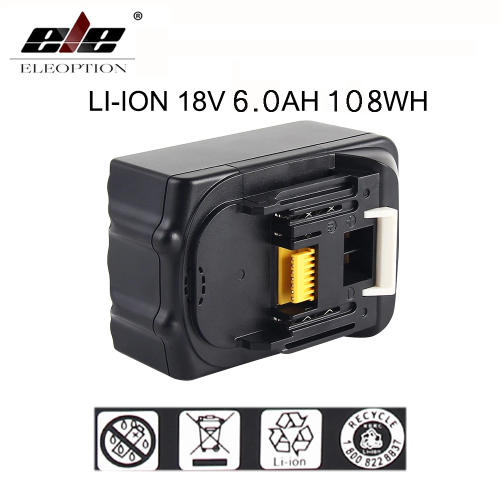 Литий-ионный аккумулятор BL1860 18 в 6000 мАч для Makita 6.0ah BL1850 BL1830 BL1840 194205-3